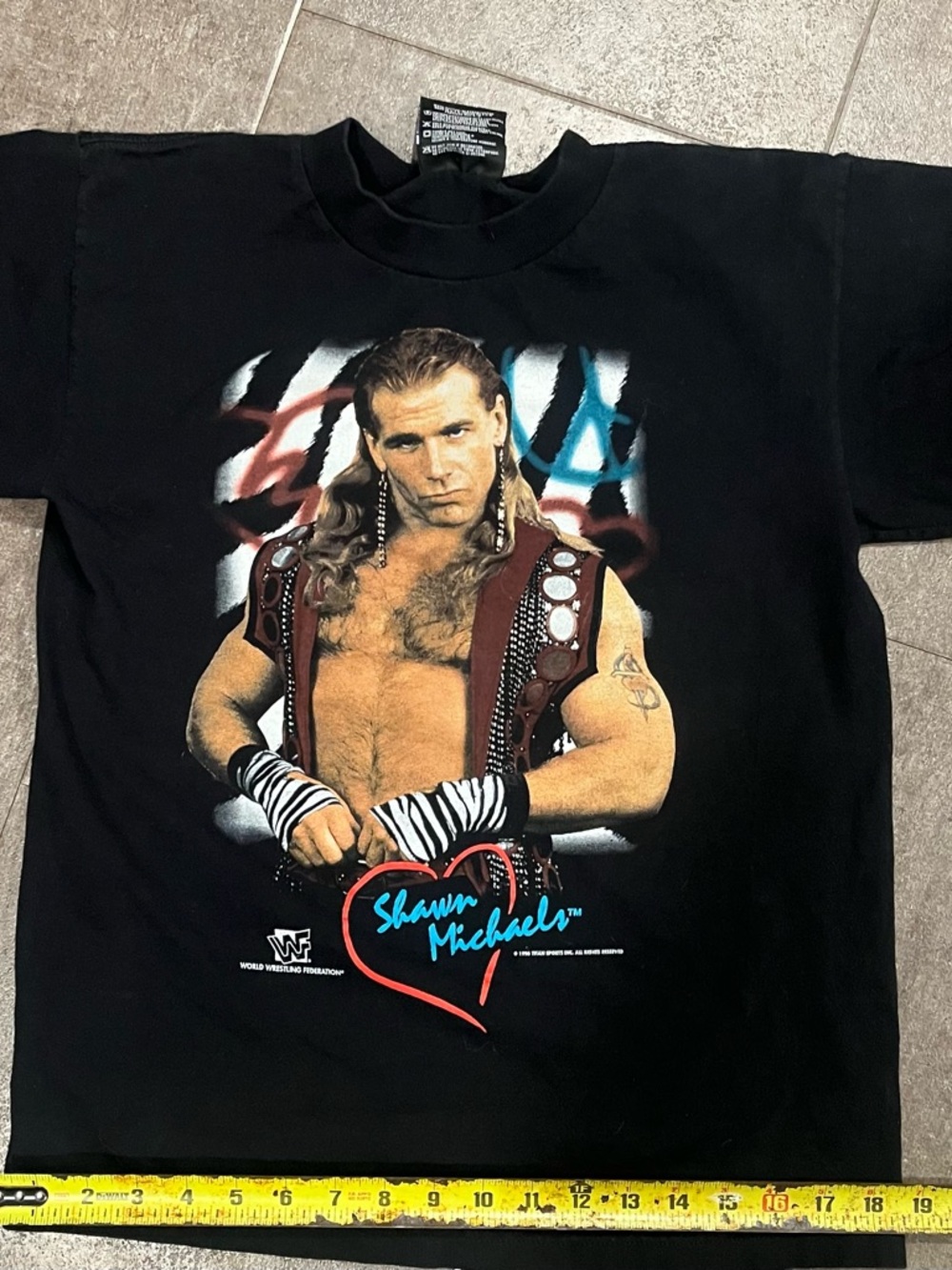 Trinity Black Short-Sleeve Graphic Tee with Multicolor Shawn Michaels Print